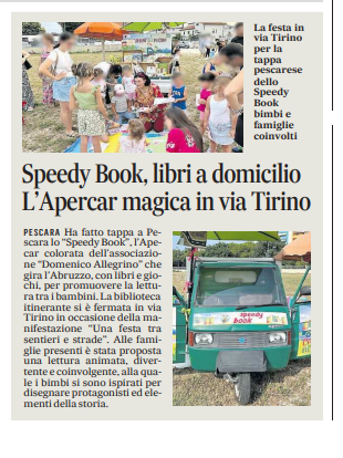 Speedy Book, libri a domicilio. L’Apecar magica in via Tirino